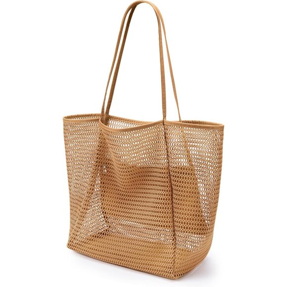 Handbags - BeachNylon Mesh Tote Bag, Casual Tote Bag Hobo Women Foldable MAX 23L Shoulder B